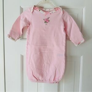 Little Me Pink Floral Infant Gown & Matching Hats